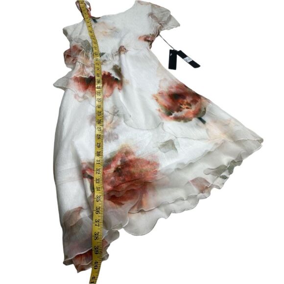 KOMAROV White "Sunset Bloom" Cold Shoulder Mini Dress Size XS Retail $328 NWT - Picture 5 of 7